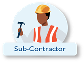 illustration of subcontractor wearing a safety vest and hard hat